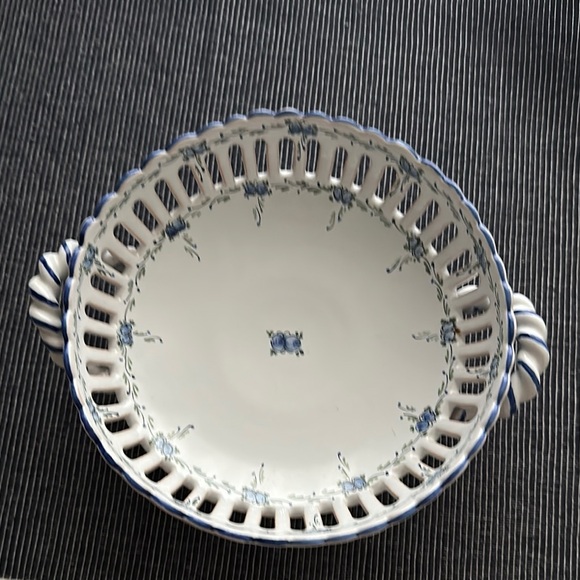Elegant Blue and White Ceramic Serving Bowl